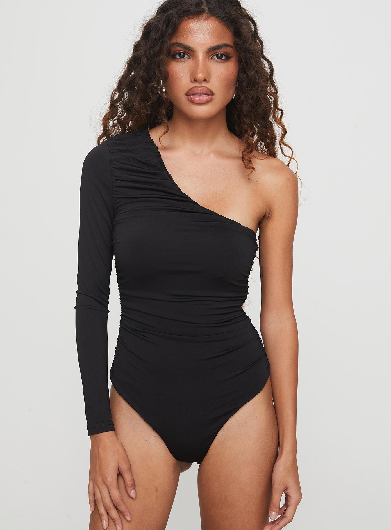 Envi One Shoulder Bodysuit Black