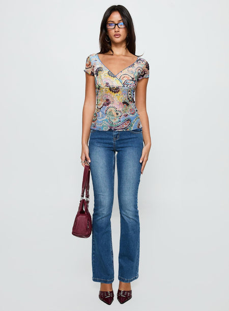 Collective Tops - Jaceon Cross Front Top Multi Paisley featured image