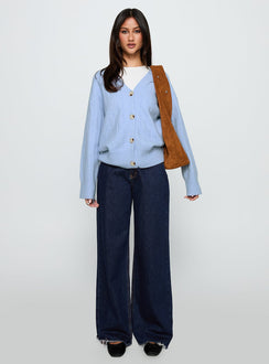 Come Back Soon Knit Cardigan Blue