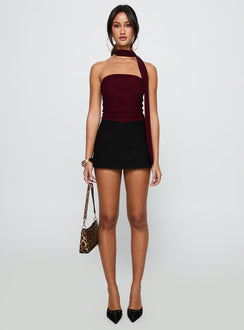 Sorelle Scarf Bodysuit Burgundy