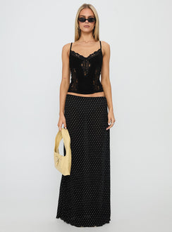 Rhiara Lace Trim Top Black