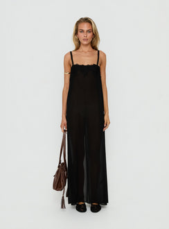Glacial Sheer Maxi Dress Noir