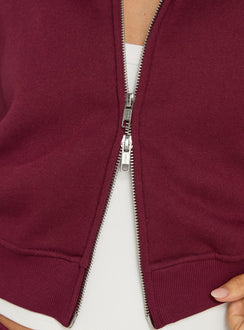 Zellah Double Ended Zipper Hoodie Cherry
