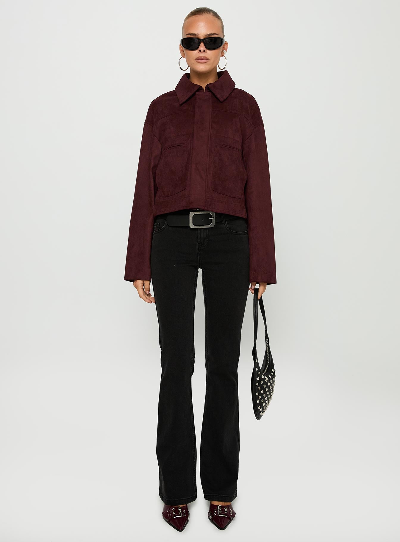 Macquarie Faux Suede Jacket Currant