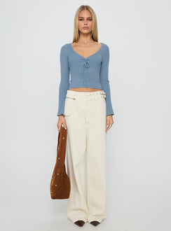 Drawn Me In Long Sleeve Top Blue