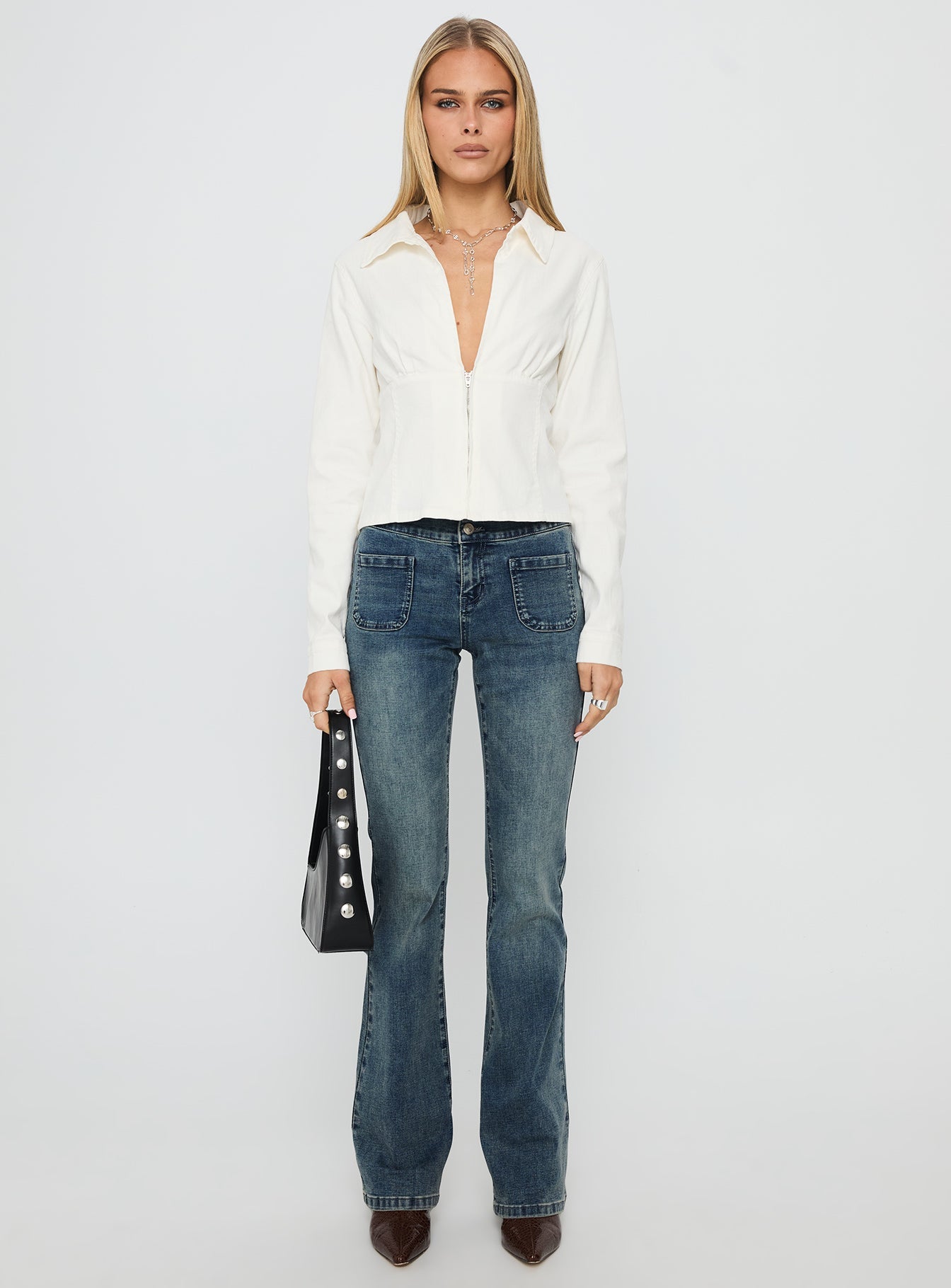 High Tide High Rise Bootleg Jeans Blue