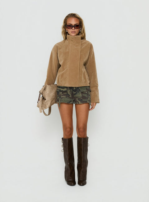 Tayne Funnel Neck Jacket Caramel