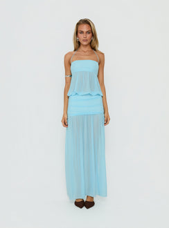 Jesemia Halter Blouson Maxi Dress Blue