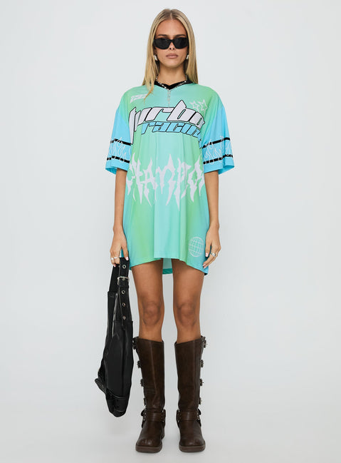 Turbo Champion Moto Jersey Top Blue / Green