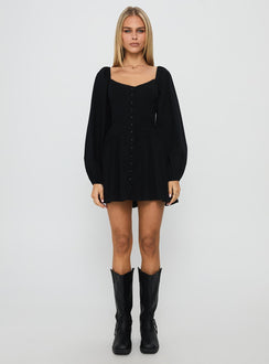 Toulouse Long Sleeve Mini Dress Black