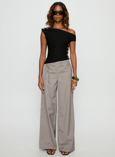 Laude Eyelet Off Shoulder Top Black