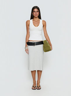 Baseline Rib Midi Skirt Grey Marle