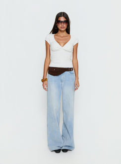 Baseline Cross Over Cap Sleeve Top Grey Marle