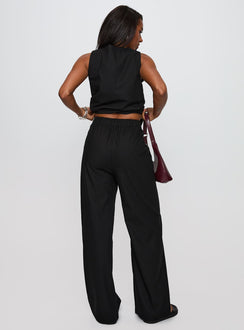 Elegance Tie Front Set Black