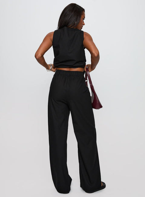 Elegance Tie Front Set Black