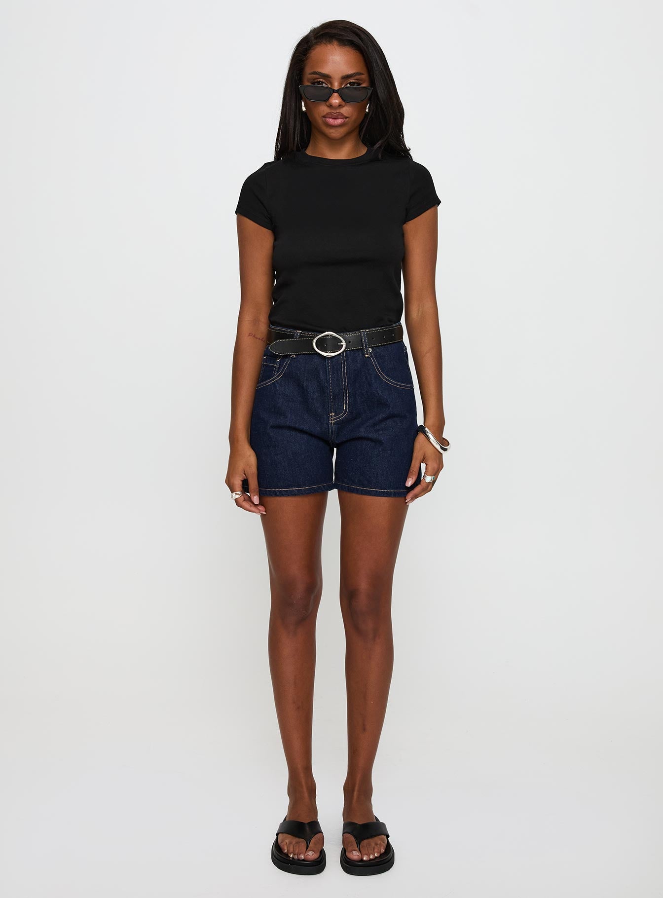 Saldana Shorts Dark Blue Denim