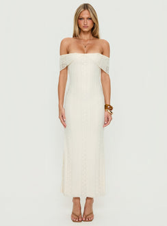 Ladonna Off Shoulder Maxi Dress Cream