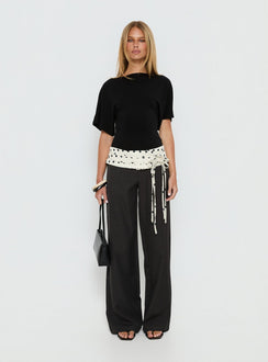 Arazia Cinched Short Sleeve Top Black