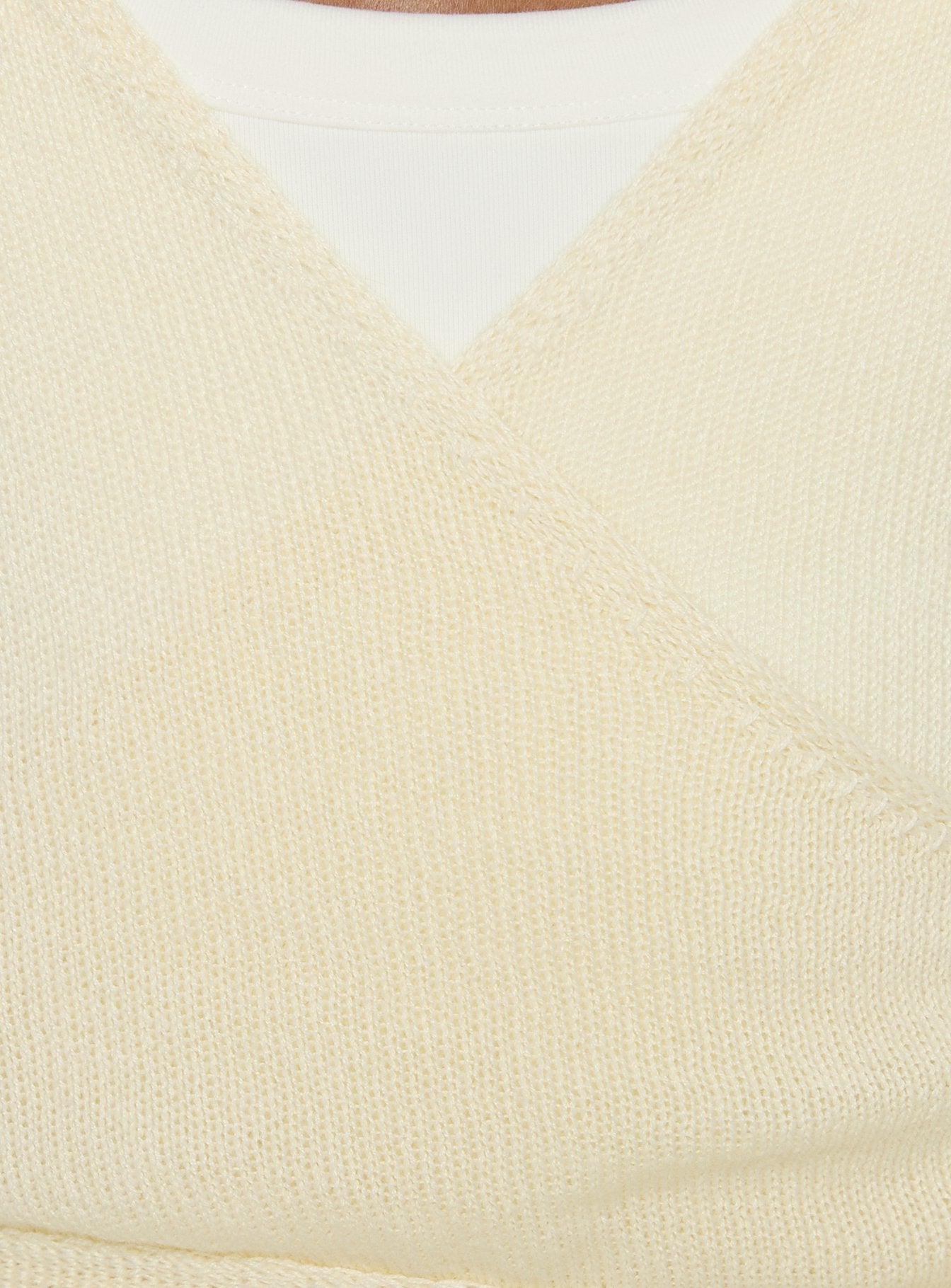 Tonee Sheer Wrap Knit Cardigan Butter Cream