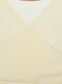 Tonee Sheer Wrap Knit Cardigan Butter Cream
