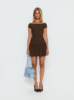 Maekina Ruched Playsuit Brown