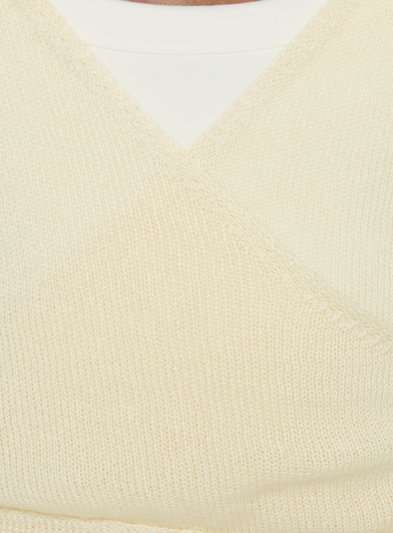 product Princess Polly Tonee Sheer Wrap Knit Cardigan Butter Cream cropped 