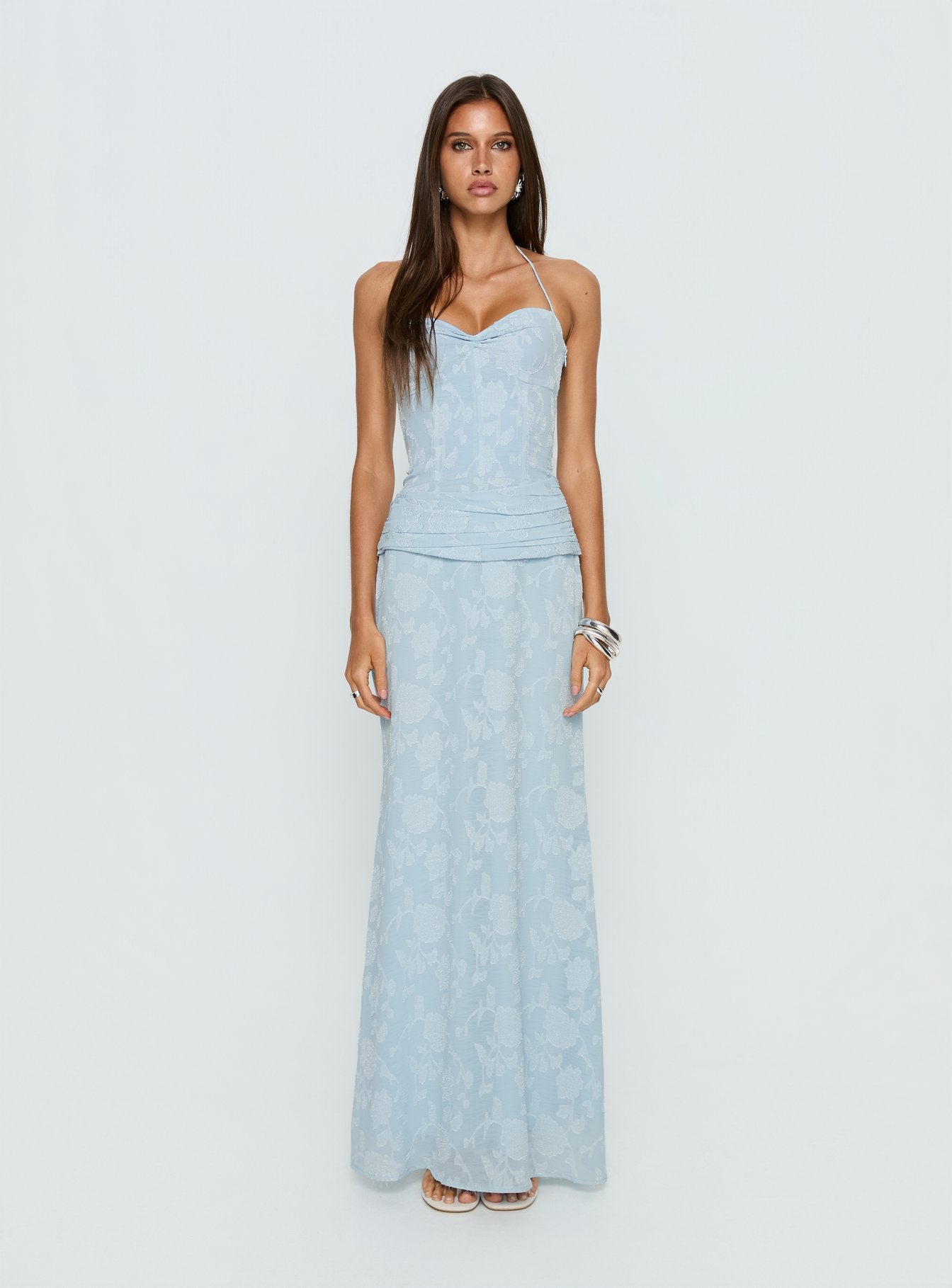 Love from Portofino Corset Maxi Dress Blue
