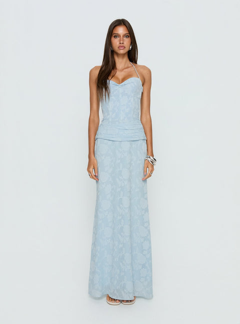 Love from Portofino Corset Maxi Dress Blue