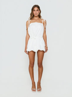 Elsenna Tie Detail Playsuit White