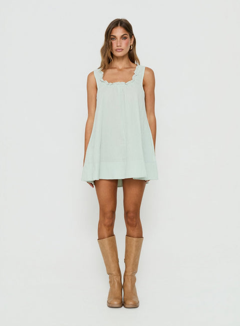 Eberta Frill Detail Swing Mini Dress Check