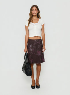 Laena Midi Skirt Purple Floral