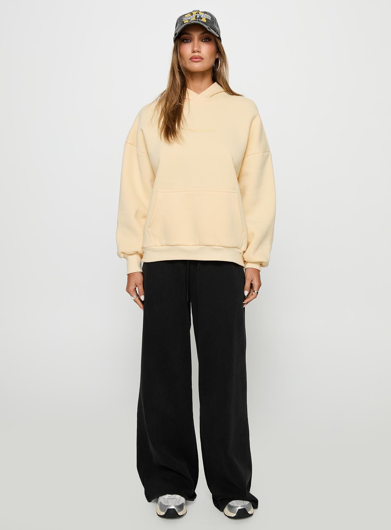 Princess Polly Hooded Sweatshirt Yellow