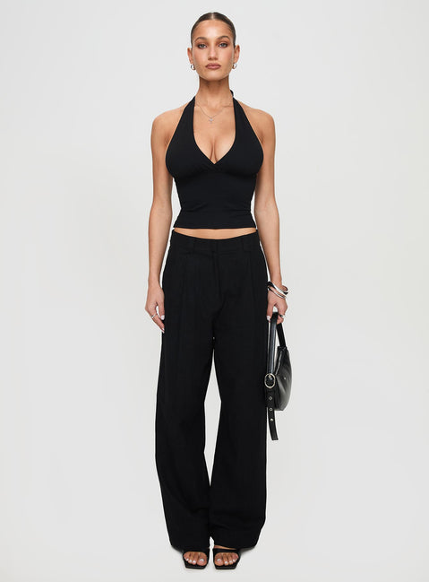 Whimsy Halter Top Black Petite