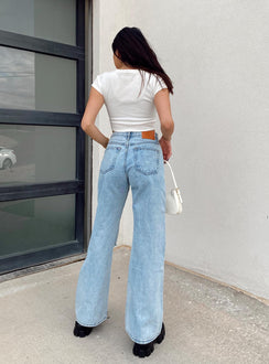 back view of model wearing Princess Polly You Adjust Tee White 