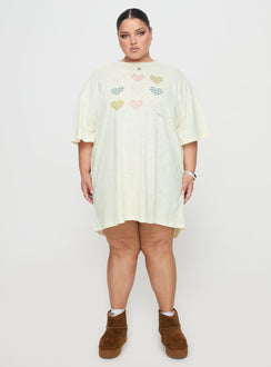 Heart Strong Nightie Sleep Dress Multi Curve