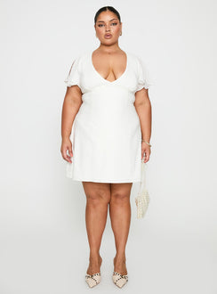 Florie Corset Mini Dress White Curve