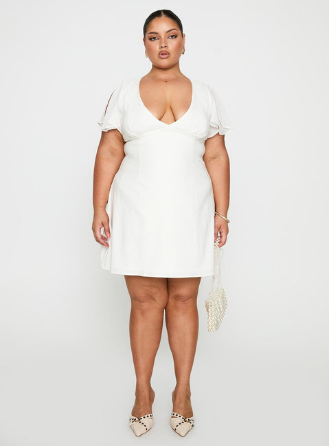 Florie Corset Mini Dress White Curve