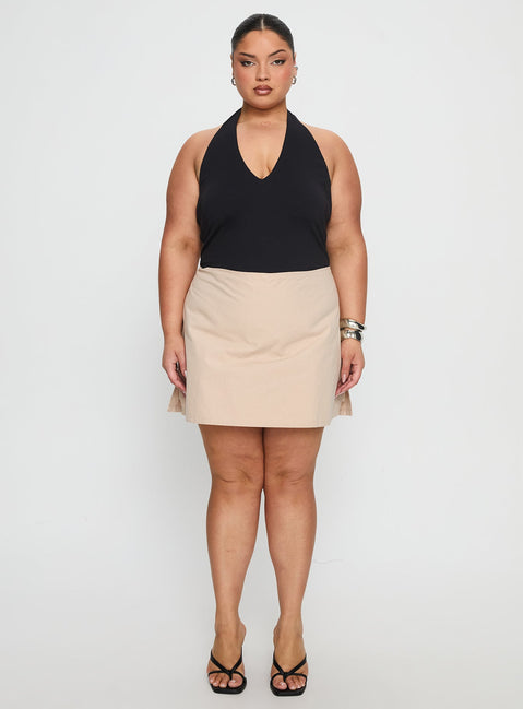 Someone New Halter Bodysuit Black Curve