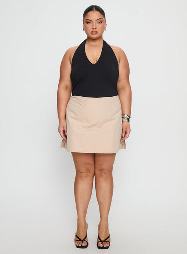 Someone New Halter Bodysuit Black Curve