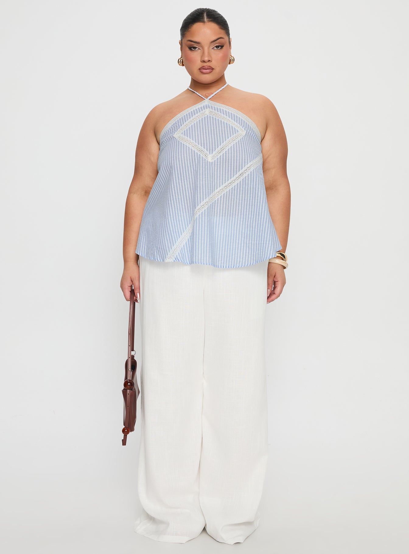 Pedra Wide Leg Pant White Curve