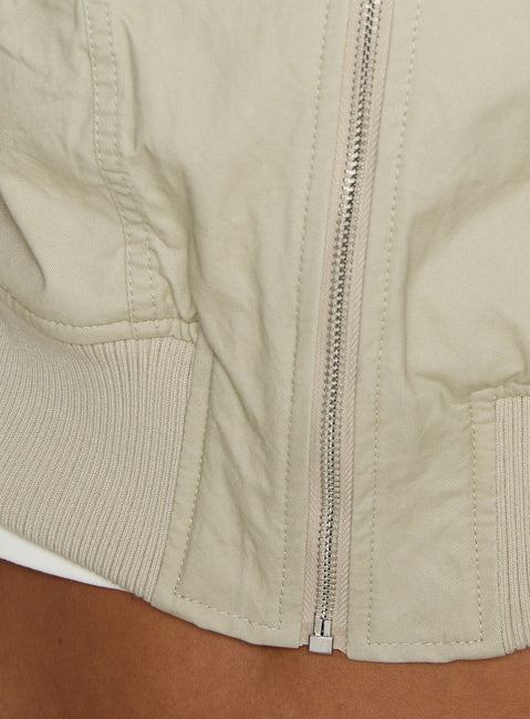 Arwyn Fitted Bomber Jacket Taupe