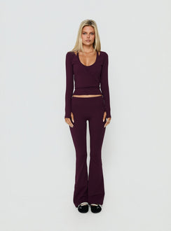 Pirouette Active Wrap Top Plum