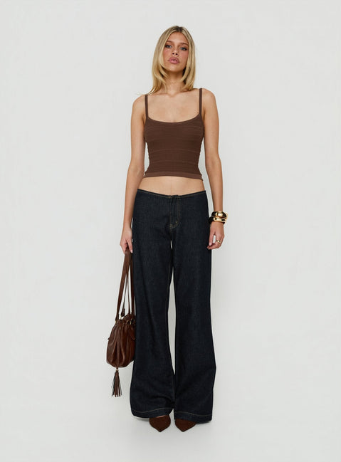 Wilah Knit Tank Top Brown