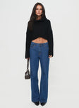 Turtleneck sweater Soft knit material, drop shoulder Good stretch, unlined Princess Polly Lower Impact 