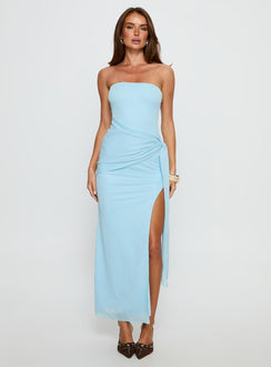 Analeah Strapless Maxi Dress Blue