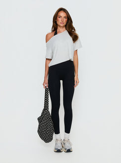 Bailea Off Shoulder Cropped Tee Grey Marle