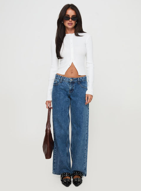 side view of model wearing Princess Polly Suzu Long Sleeve Top White Full Sleeves High Neck 