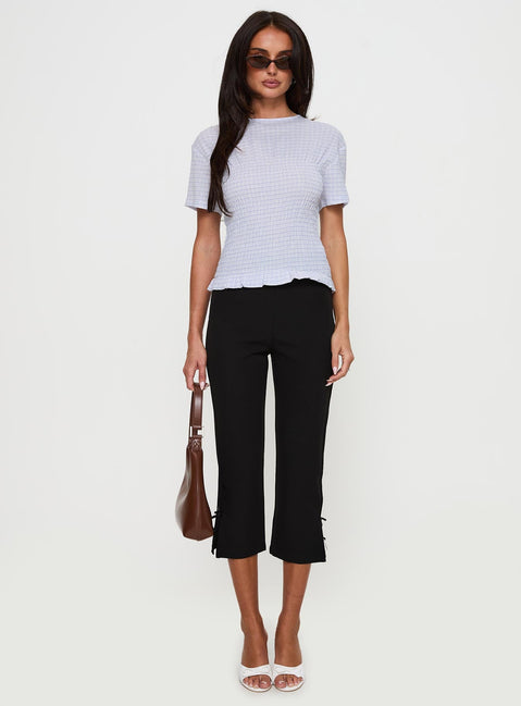 Just Smile Ruched Top Lilac Check