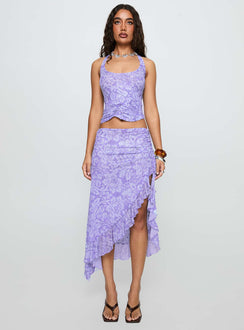 Rains And Pours Mesh Set Purple Floral