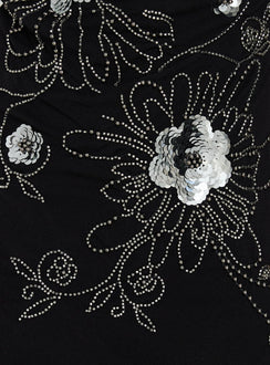 Daphie Beaded Mini Dress Black / Silver